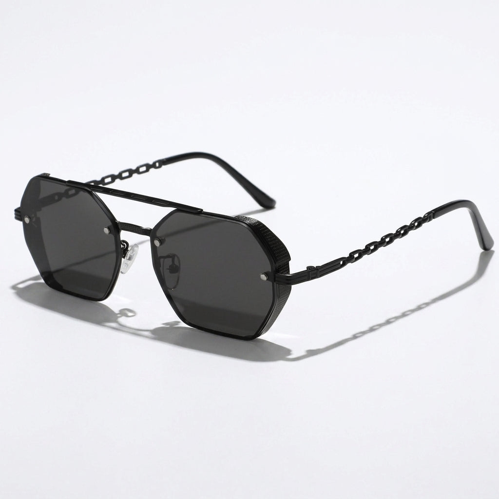Chainlink Sides Sheild Sunglasses