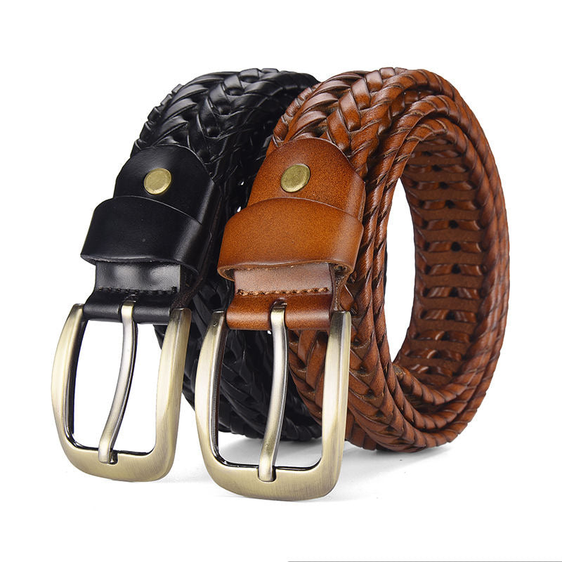 Vintage Braided Leather Belt