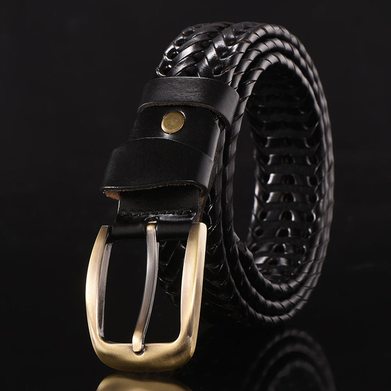 Vintage Braided Leather Belt