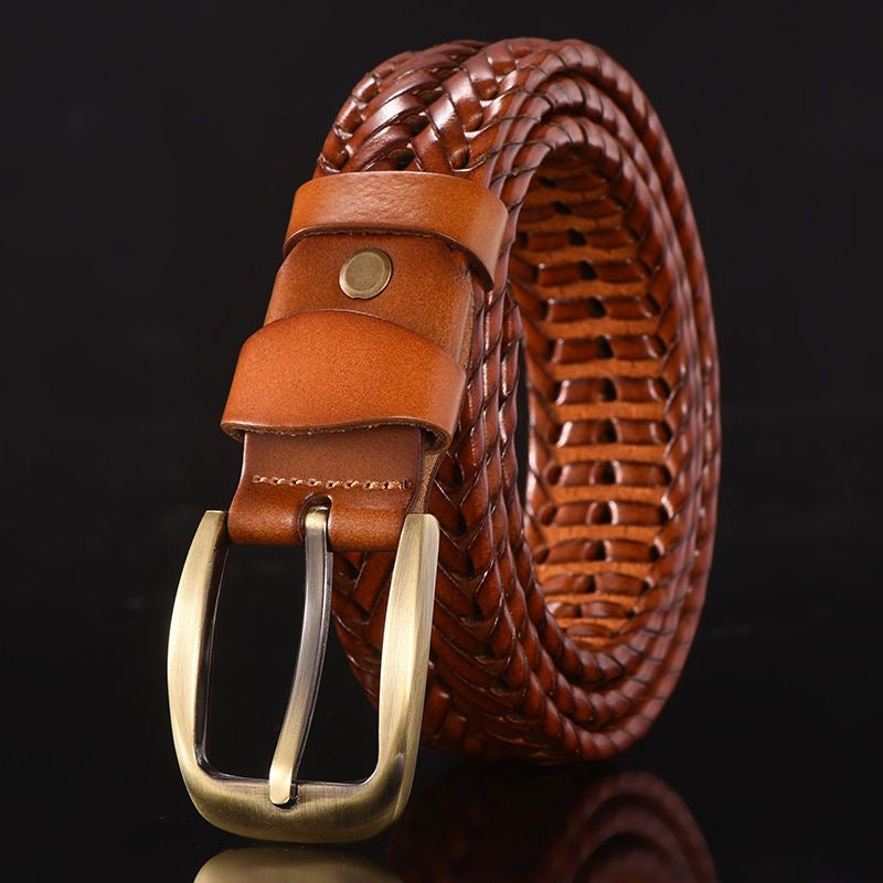 Vintage Braided Leather Belt