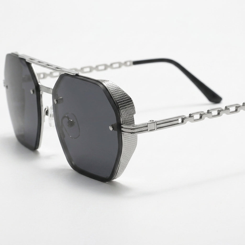 Chainlink Sides Sheild Sunglasses