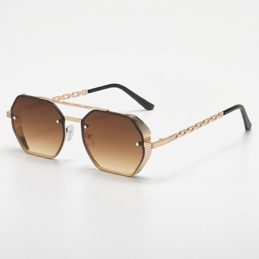 Chainlink Sides Sheild Sunglasses