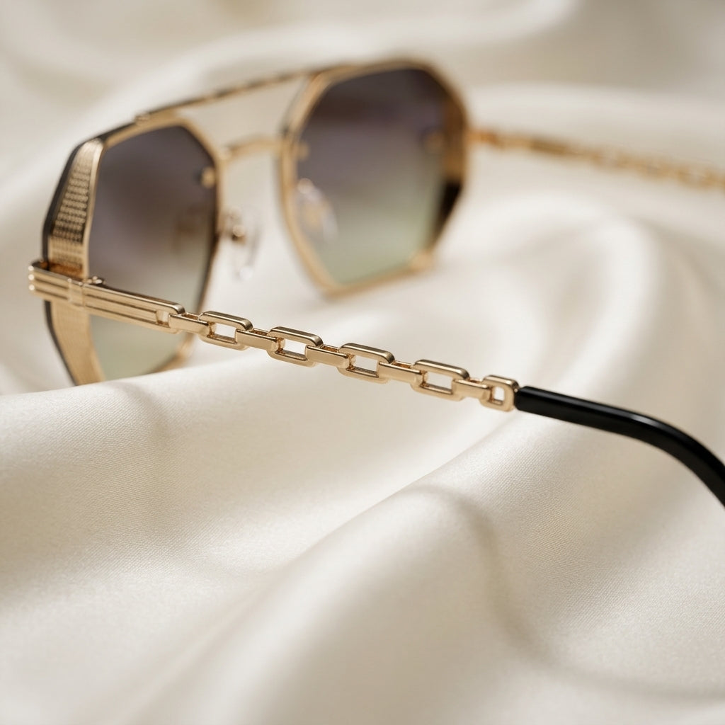 Chainlink Sides Sheild Sunglasses