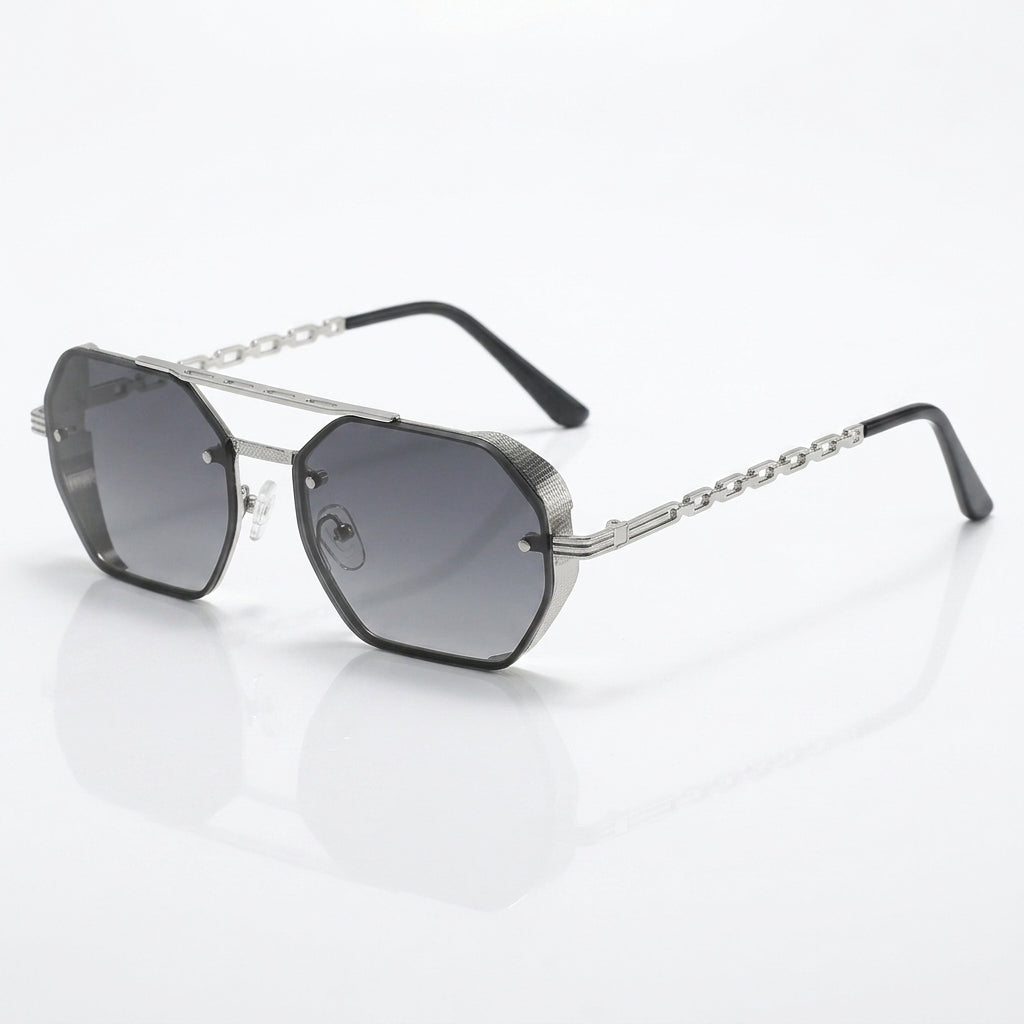Chainlink Sides Sheild Sunglasses