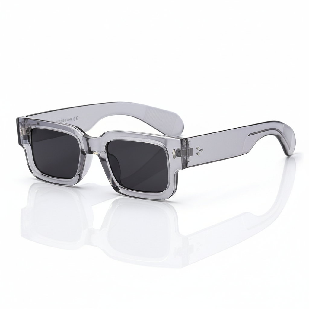 Chunky Rectangular Frame Sunglasses (Smoke Color)