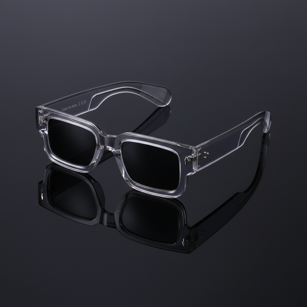 Chunky Rectangular Frame Sunglasses (Smoke Color)