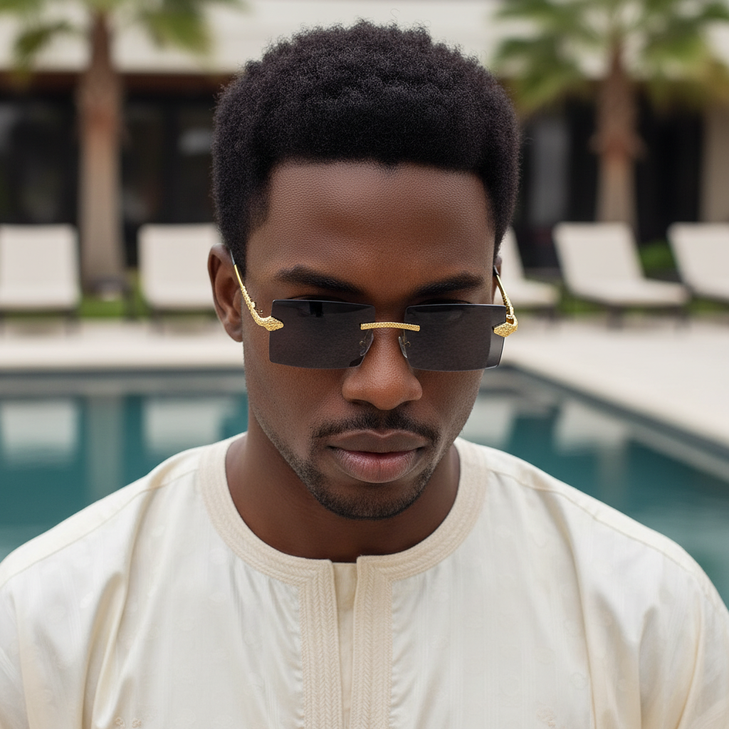 Golden Viper Rimless Sunglasses