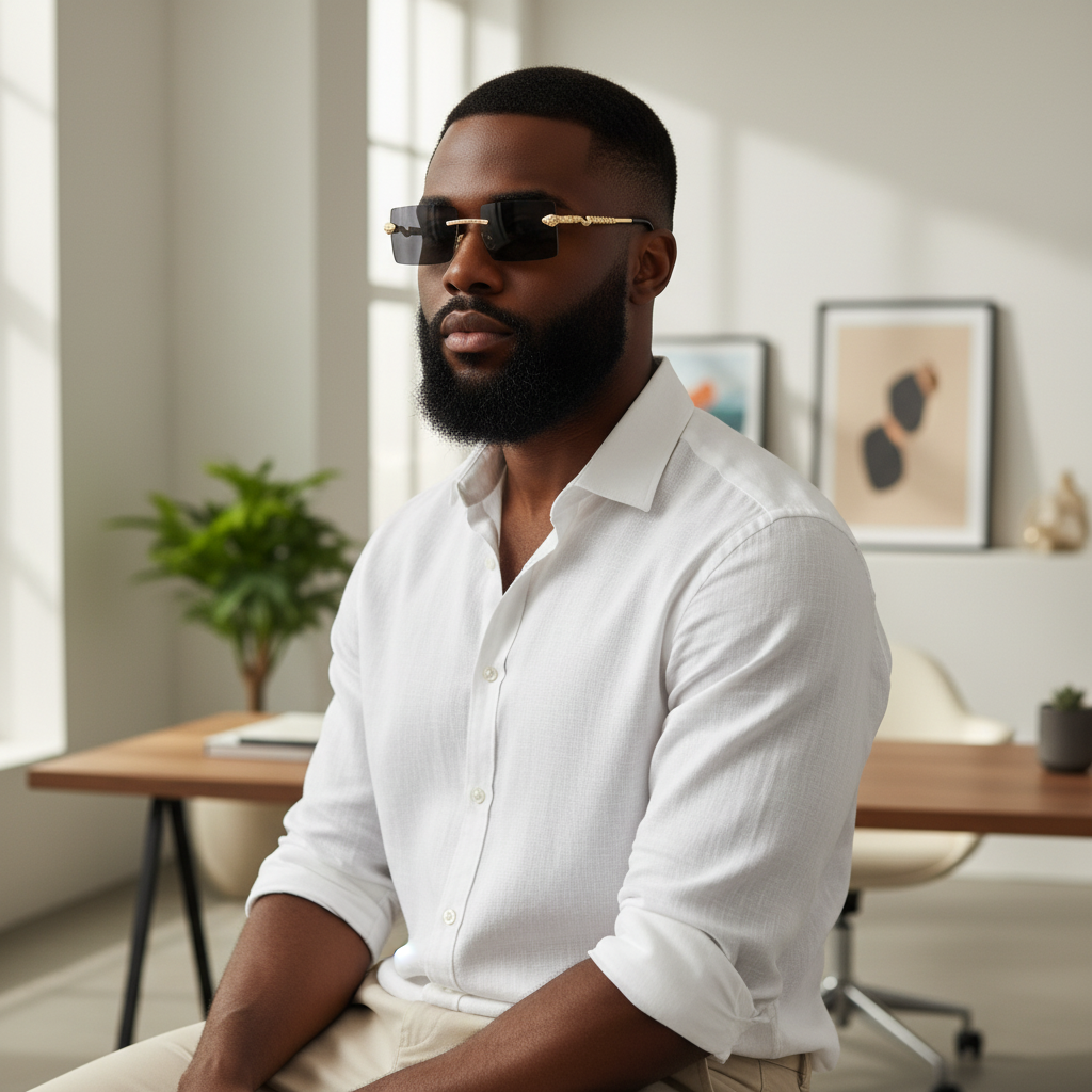 Golden Viper Rimless Sunglasses