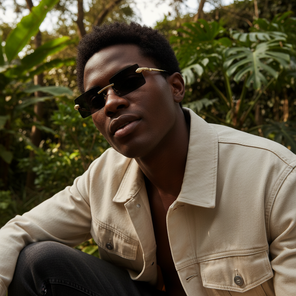 Golden Viper Rimless Sunglasses
