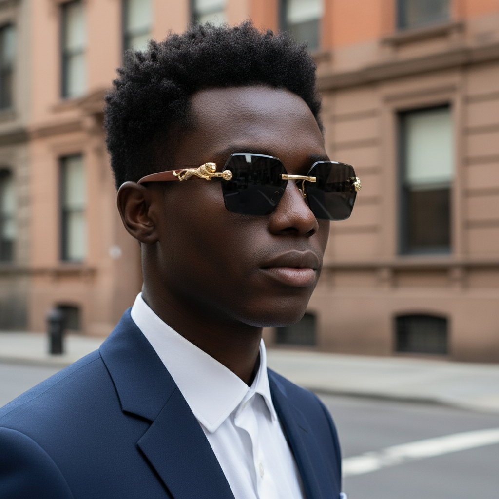 Panther King Rimless Sunglasses