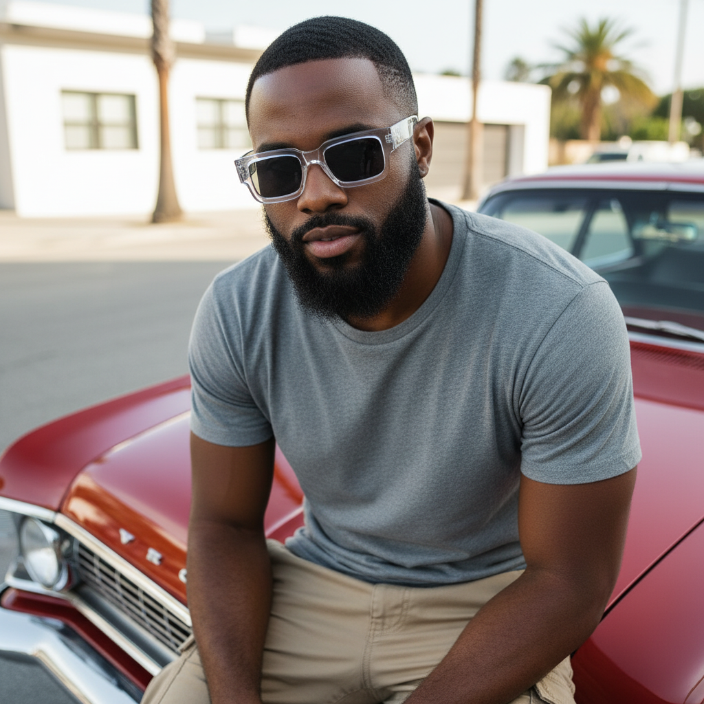 Chunky Rectangular Frame Sunglasses (Smoke Color)