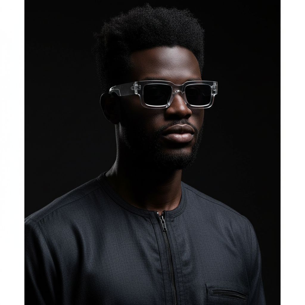 Chunky Rectangular Frame Sunglasses (Smoke Color)