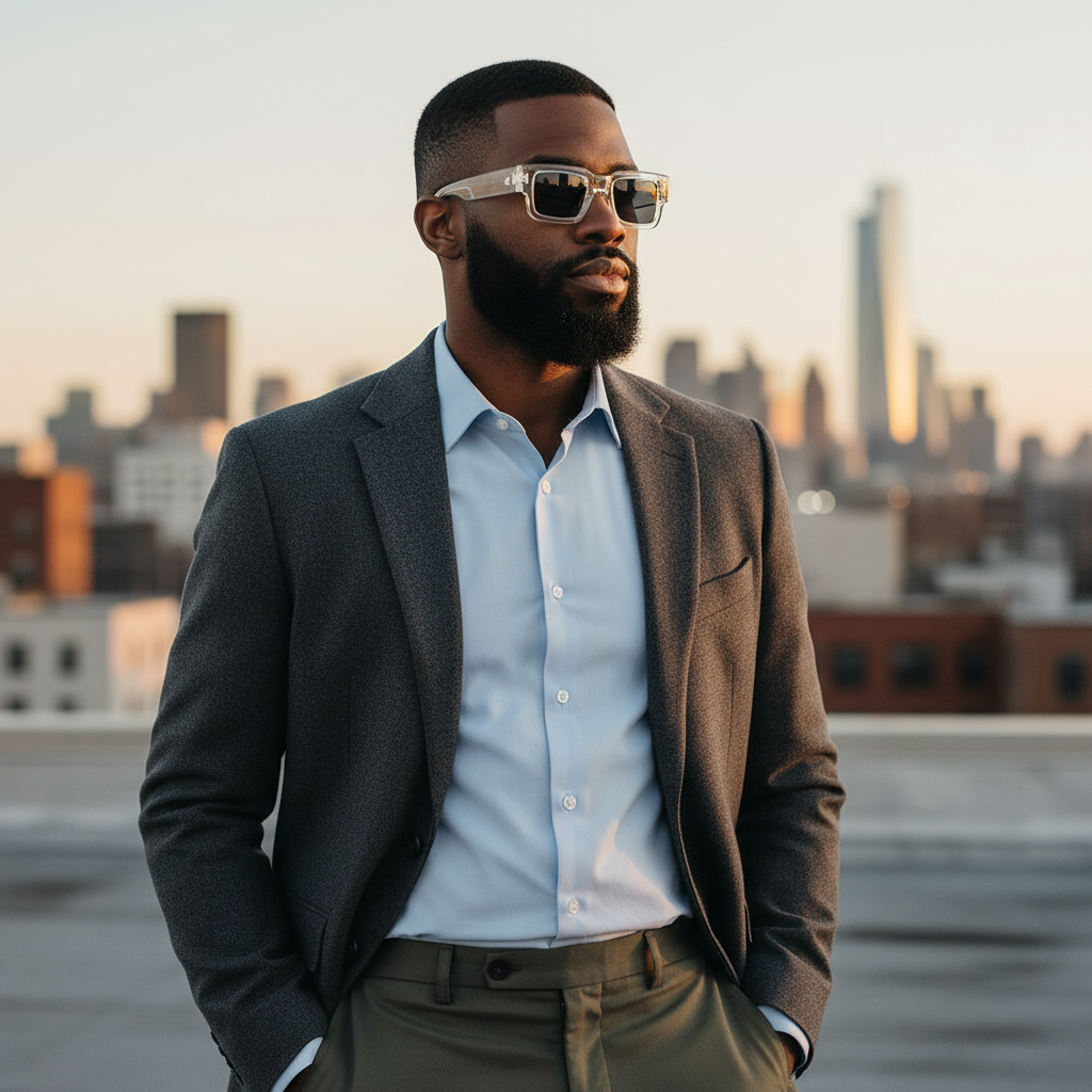 Chunky Rectangular Frame Sunglasses (Smoke Color)