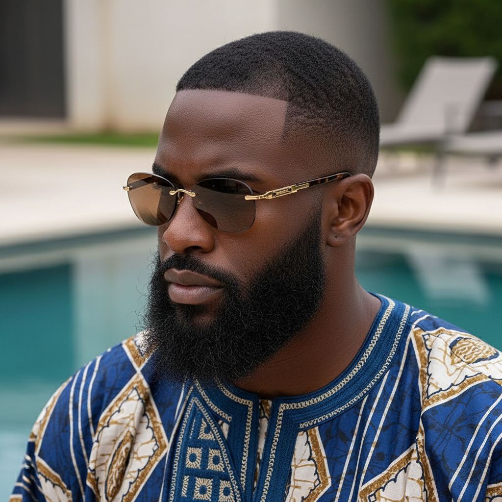 Rimless Aviator-Style Sunglasses with Tortoise Arms