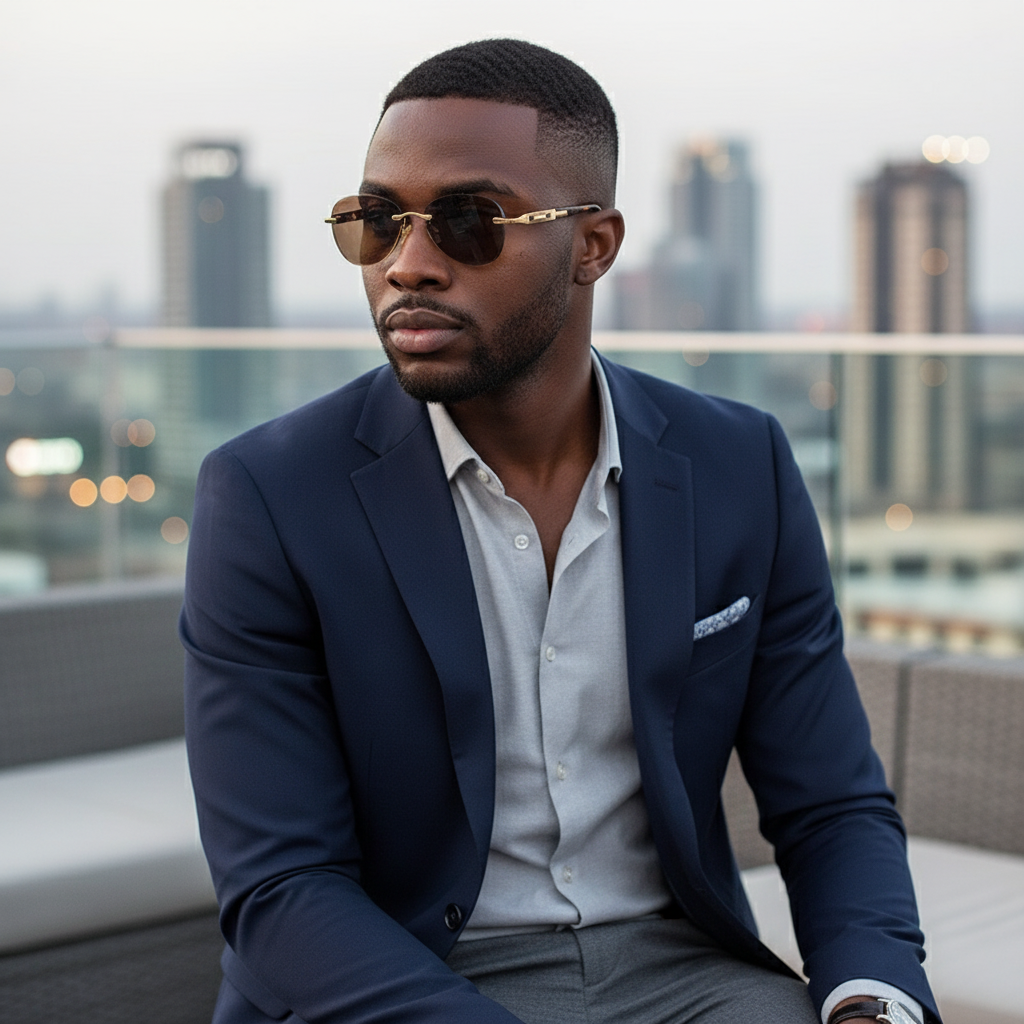 Rimless Aviator-Style Sunglasses with Tortoise Arms