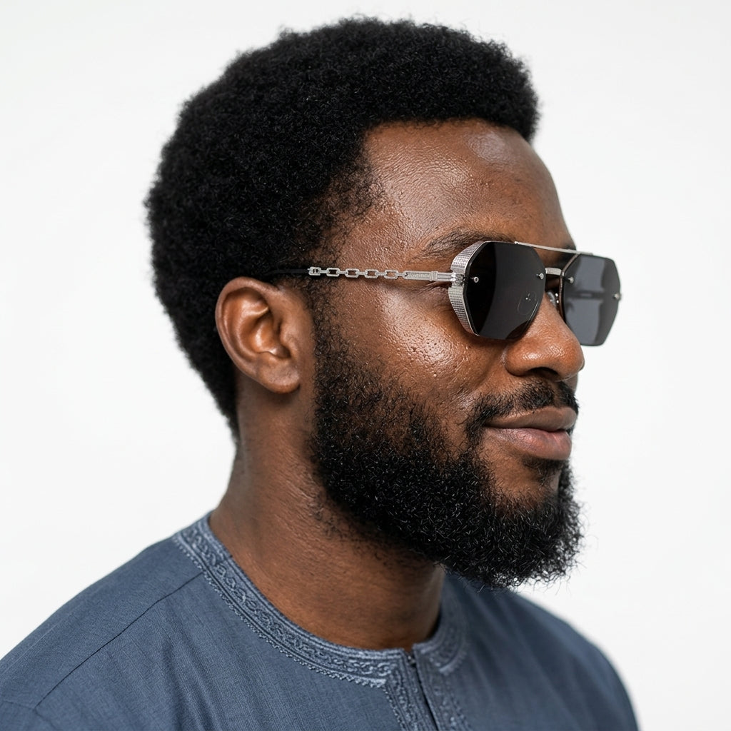 Chainlink Sides Sheild Sunglasses