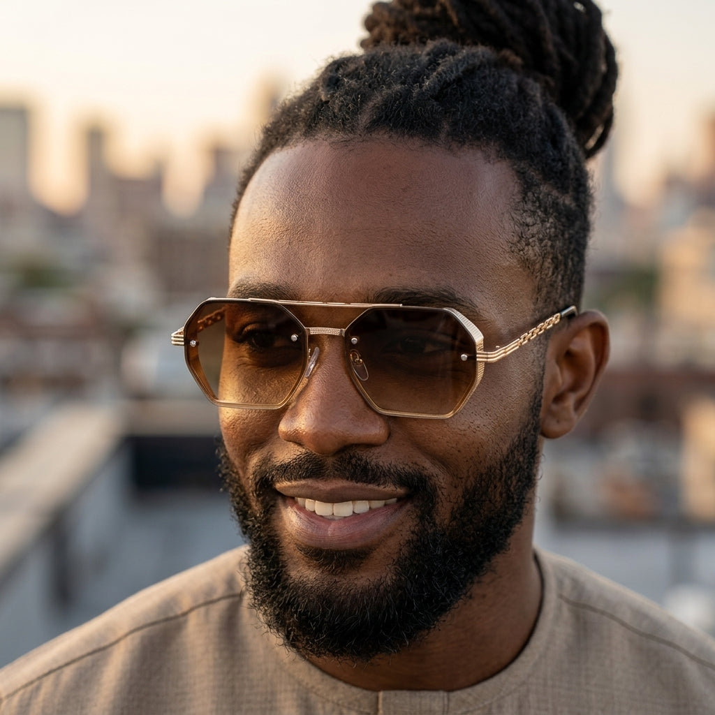 Chainlink Sides Sheild Sunglasses