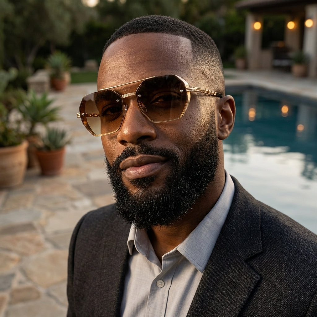 Chainlink Sides Sheild Sunglasses