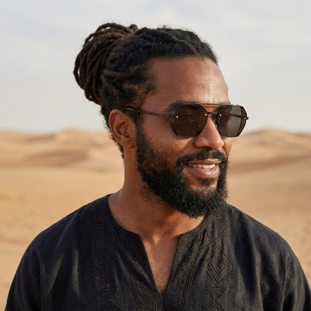 Chainlink Sides Sheild Sunglasses